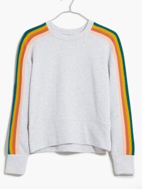 Madewell Rainbow-Inset Crop Sweatshirt XL